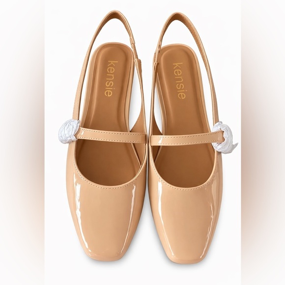 Kensie Shoes - Kensie Felicity Patent Mary Jane Flats Size 7 NEW Cream Patent Leather